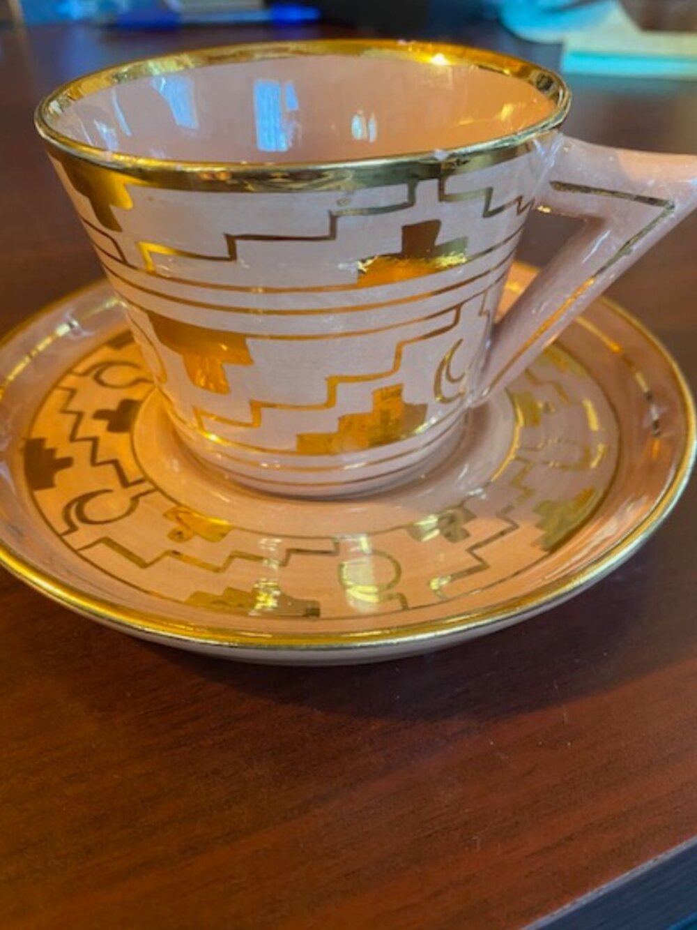 Antique Oaxaca Mexico Teacup and Saucer Signed Brena!